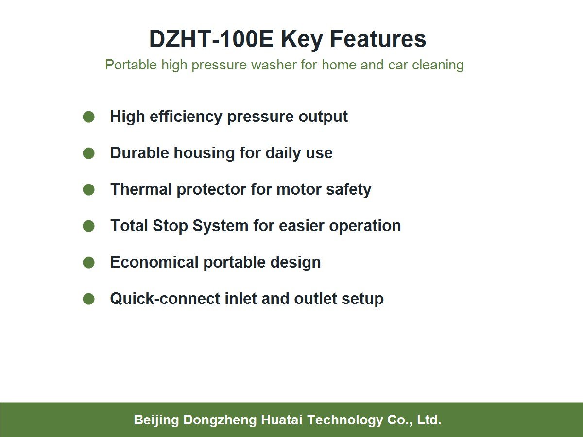 key features of DZHT-100E portable pressure washer