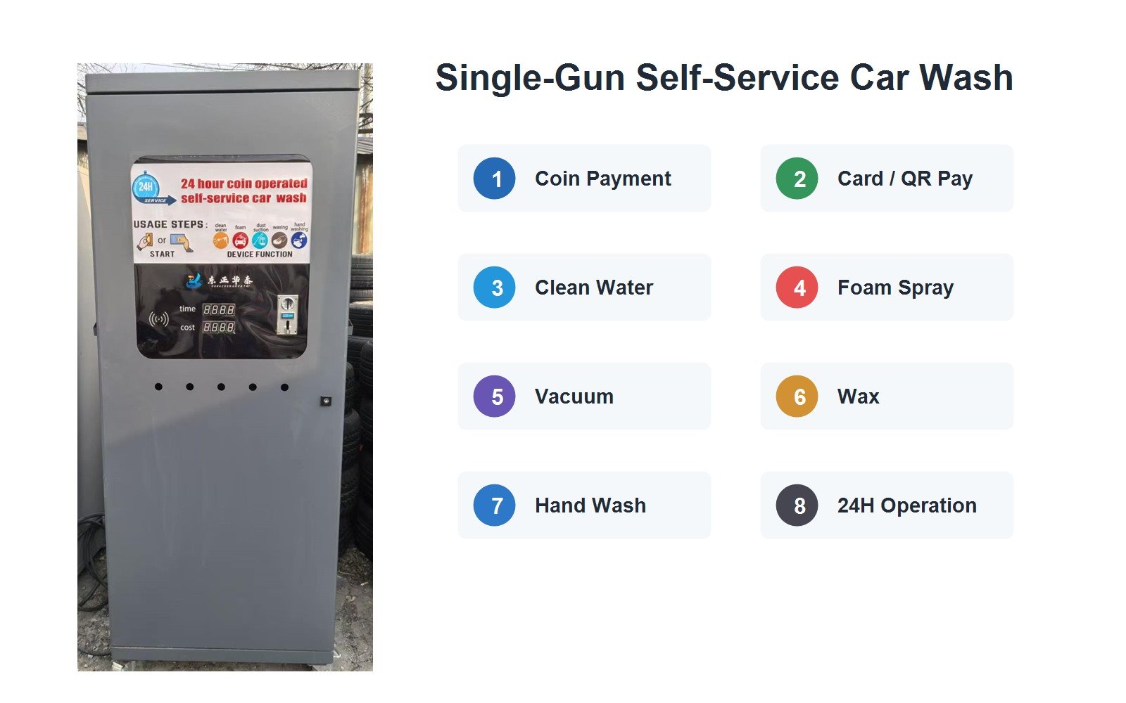 single gun self service car wash machine feature overview