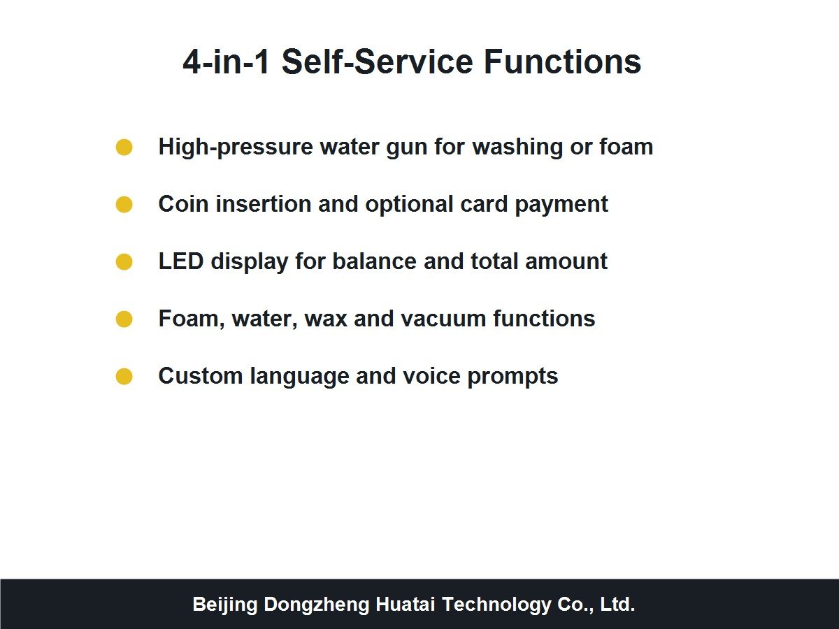 wash wax foam and vacuum functions for self-service car wash machine