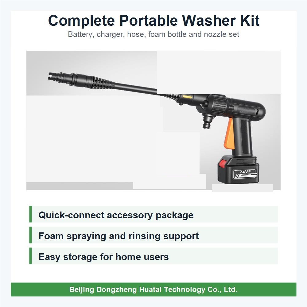 cordless pressure washer accessory kit with battery charger hose foam bottle and nozzle